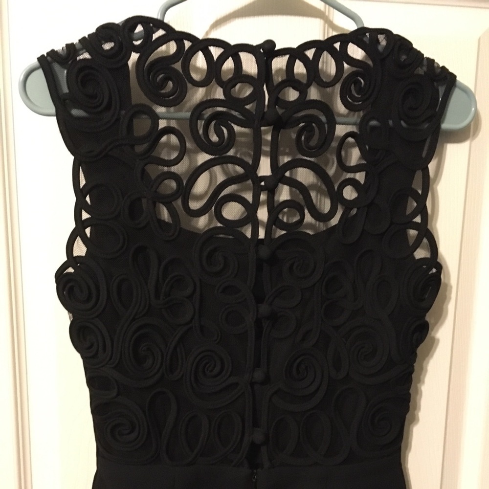 Ann Taylor vintage 90s little black dress w/ intricate back detail sz 6 - Picture 5 of 11